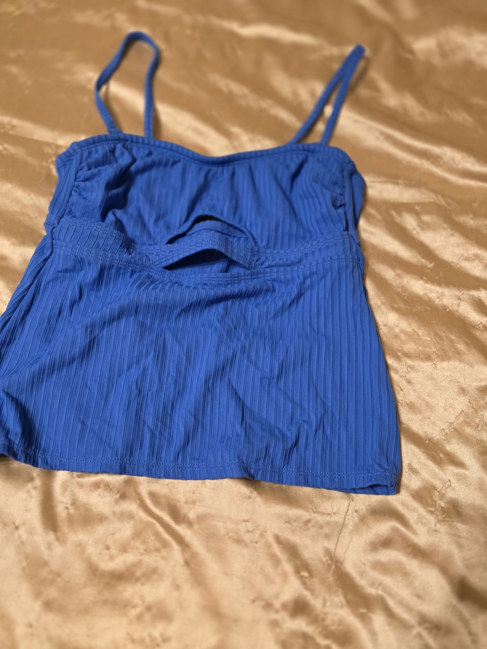 Time and Tru Royal Blue Ribbed Spaghetti Strap Cami
